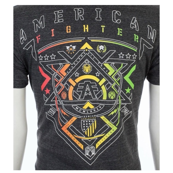 AMERICAN FIGHTER Mens T-shirt Alberta Black Athletic Fit L-3XL NWT - Picture 9 of 10